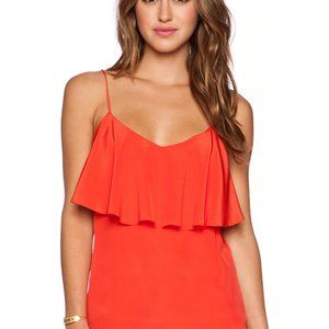 Amour Vert SILK BELISA Tank Top Poppy SMALL Red Orange